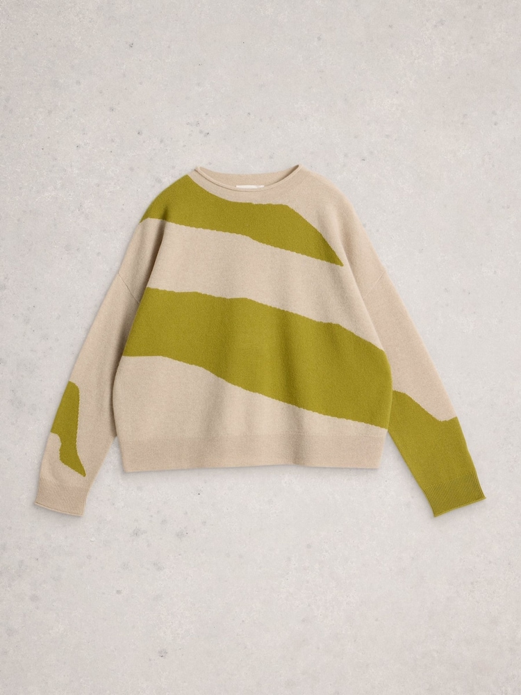 White Stuff Natural Kitty Abstract Cashmere Jumper - Image 6 of 6