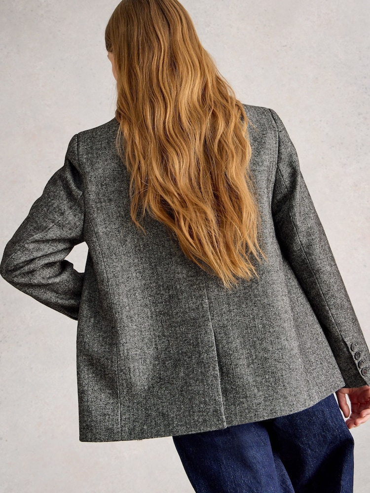 White Stuff Grey Evelyn Tweedy Blazer - Image 2 of 6