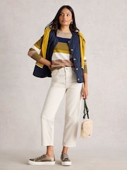White Stuff Green Katie Stripe Jumper - Image 1 of 6