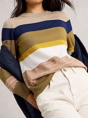 White Stuff Green Katie Stripe Jumper - Image 2 of 6