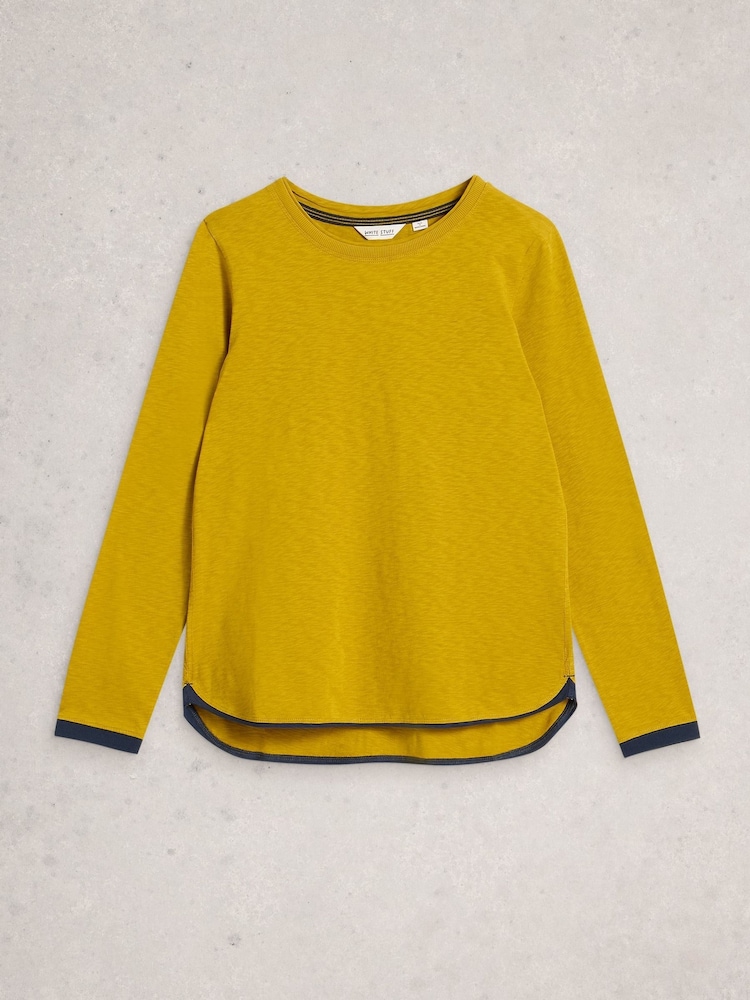 White Stuff Yellow Clara Long Sleeve T-Shirt - Image 1 of 2