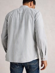White Stuff Blue Alnwick Grandad Stripe Shirt - Image 2 of 6