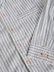 White Stuff Blue Alnwick Grandad Stripe Shirt - Image 6 of 6