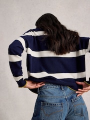 White Stuff Blue Kitty Stripe Cashmere Jumper - Image 2 of 6