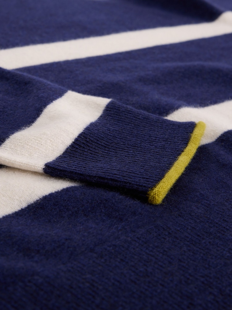 White Stuff Blue Kitty Stripe Cashmere Jumper - Image 6 of 6