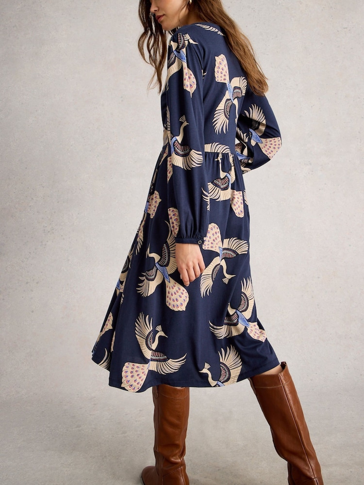 White Stuff Blue Leah Jersey Dress - Image 2 of 6