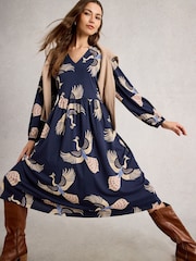 White Stuff Blue Leah Jersey Dress - Image 3 of 6