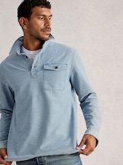 White Stuff Blue Fenton Slub Pop Over T-Shirt - Image 2 of 6