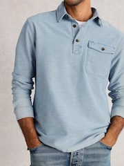 White Stuff Blue Fenton Slub Pop Over T-Shirt - Image 3 of 6