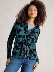 White Stuff Blue Lulu Print Cardigan - Image 3 of 6