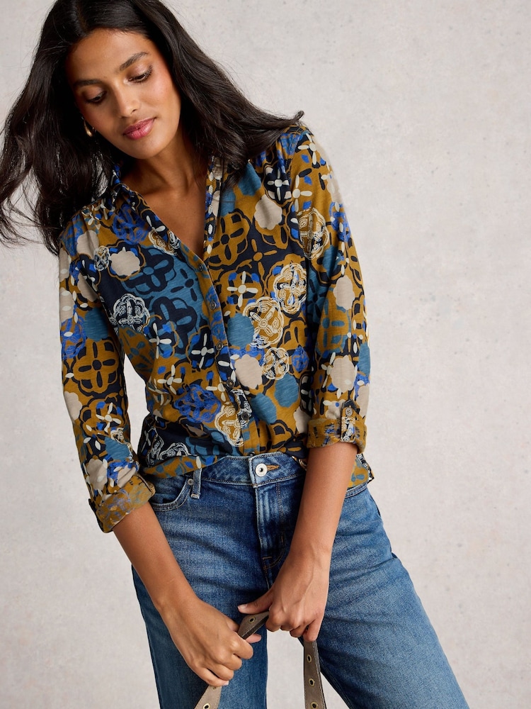 White Stuff Yellow Annie Jersey Shirt - Image 1 of 6
