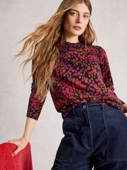 White Stuff Blue Katie Print Jumper - Image 1 of 6