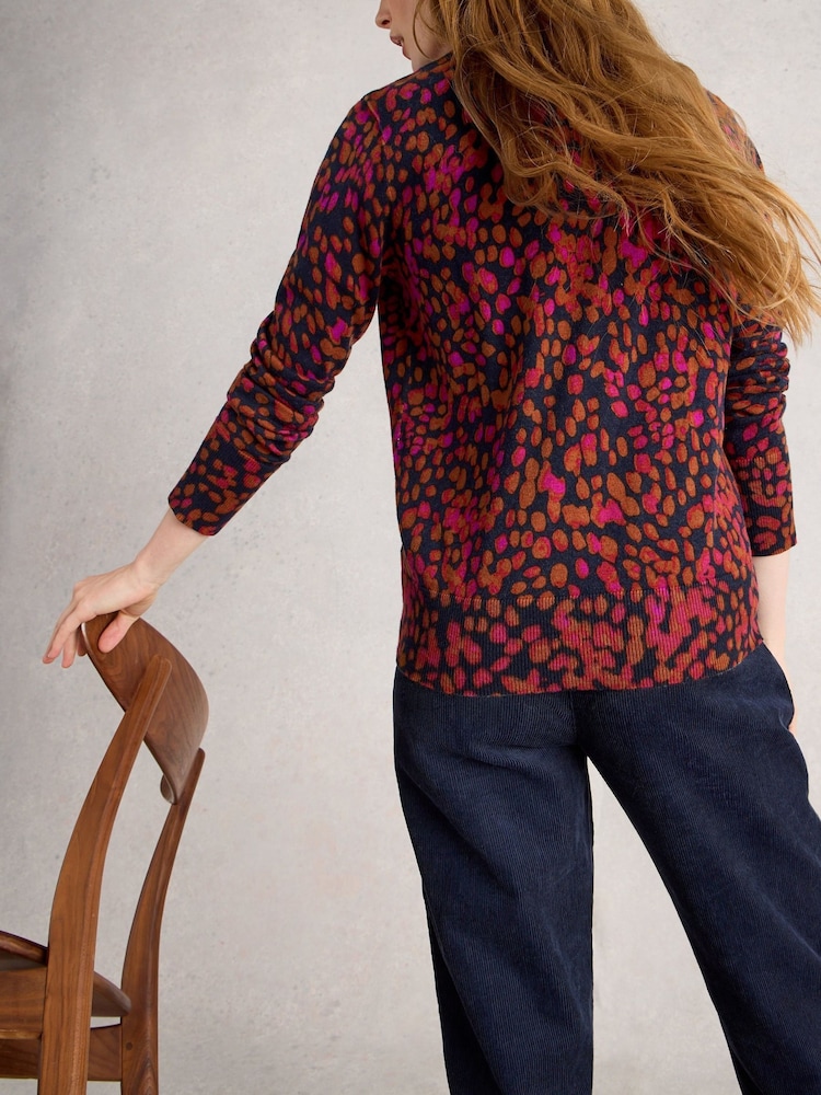 White Stuff Blue Katie Print Jumper - Image 2 of 6 White Stuff Blue Katie Print Jumper - Image 2 of 6