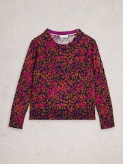 White Stuff Blue Katie Print Jumper - Image 5 of 6