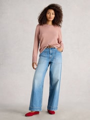 White Stuff Pink Katie Abstract Jumper - Image 3 of 6