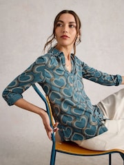 White Stuff Blue Annie Jersey Shirt - Image 1 of 6
