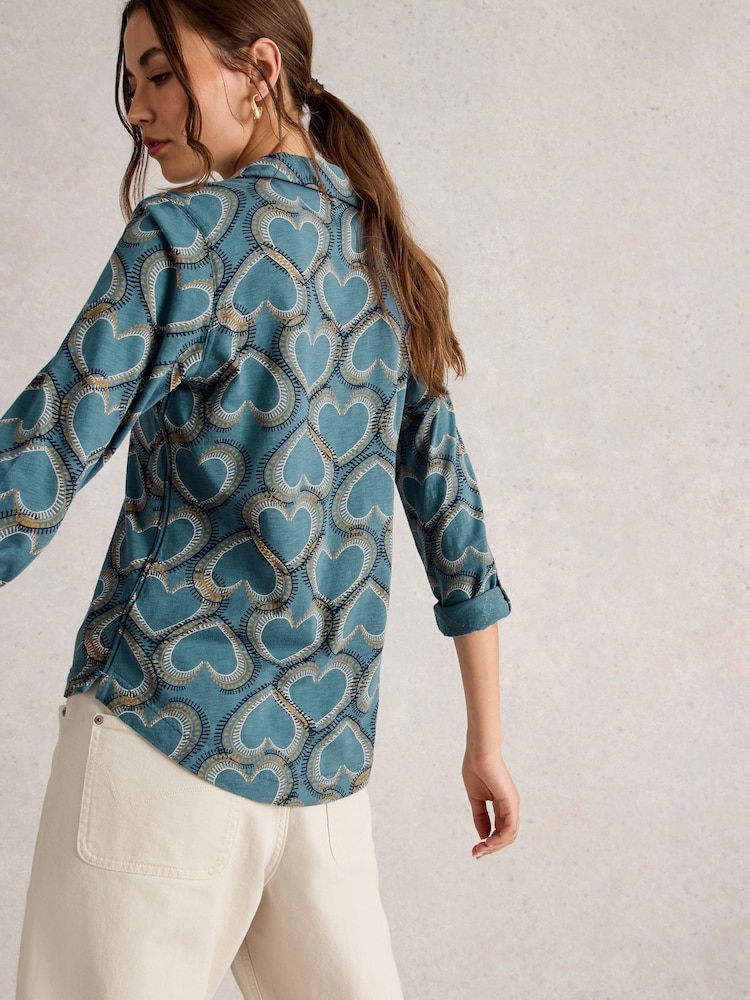 White Stuff Blue Annie Jersey Shirt - Image 2 of 6
