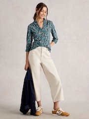 White Stuff Blue Annie Jersey Shirt - Image 3 of 6