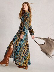 White Stuff Blue Hope Bias Cut Dress - Image 2 of 6