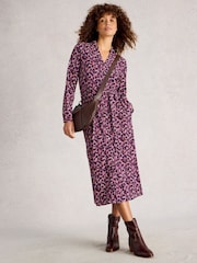 White Stuff Pink Annie Jersey Shirt Dress - Image 1 of 6