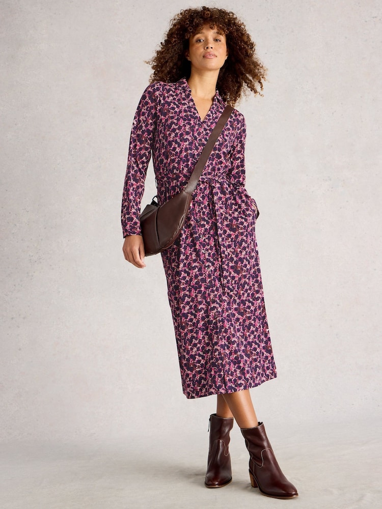 White Stuff Pink Annie Jersey Shirt Dress - Image 1 of 6
