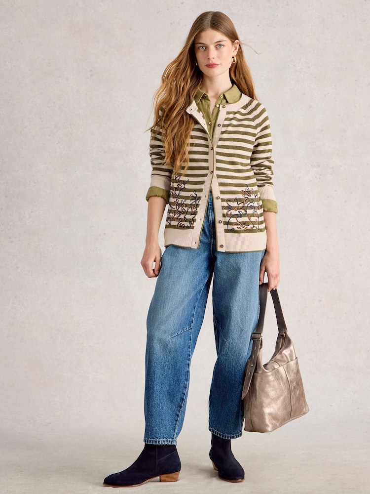 White Stuff Natural Lulu Embroidered Cardigan - Image 1 of 6