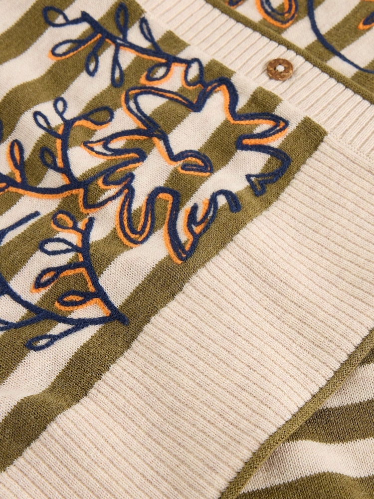 White Stuff Natural Lulu Embroidered Cardigan - Image 6 of 6