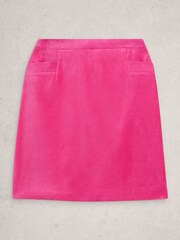 White Stuff Pink Coral Velvet Skirt - Image 5 of 6