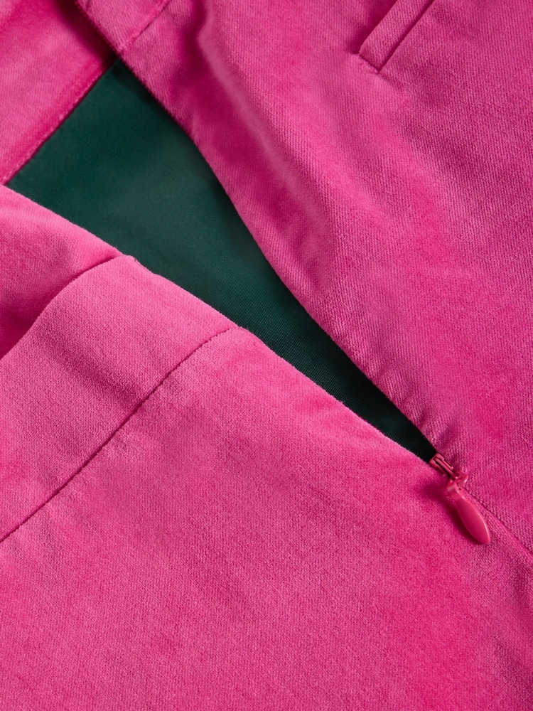 White Stuff Pink Coral Velvet Skirt - Image 6 of 6