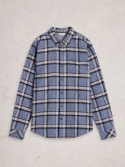 White Stuff Blue Barton Marl Check Shirt - Image 5 of 6