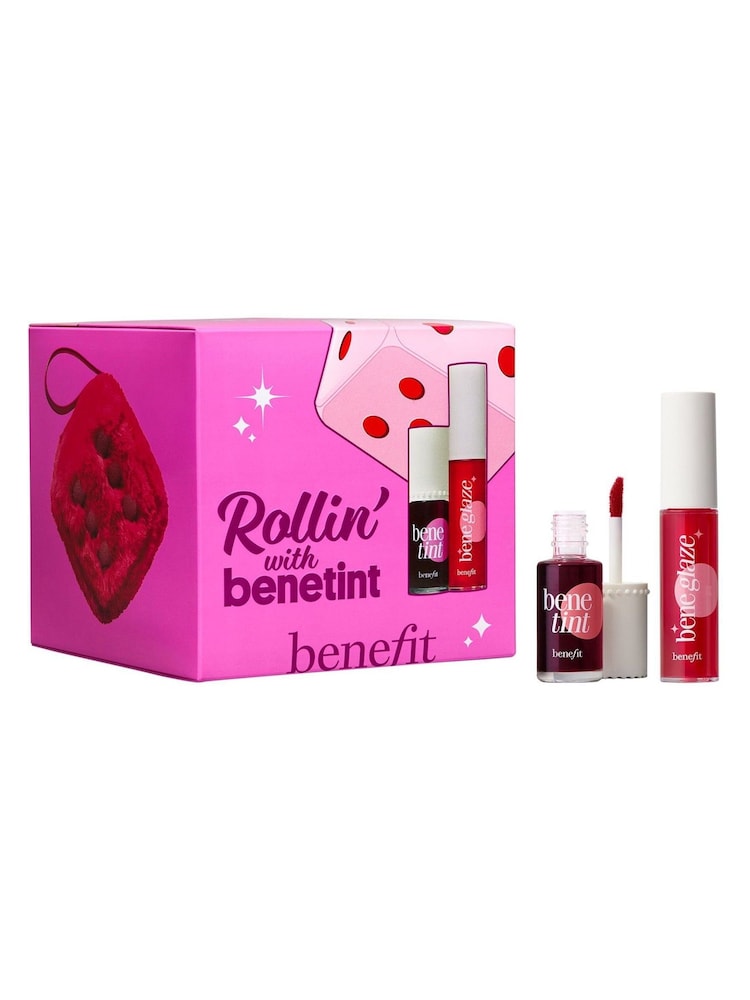 Benefit Rollin with Benetint Cheek & Lip Tint and Limited Edition Lip Oil Duo with Beauty Bag Gift Set - Image 1 of 6 Benefit Rollin with Benetint Cheek & Lip Tint and Limited Edition Lip Oil Duo with Beauty Bag Gift Set - Image 1 of 6
