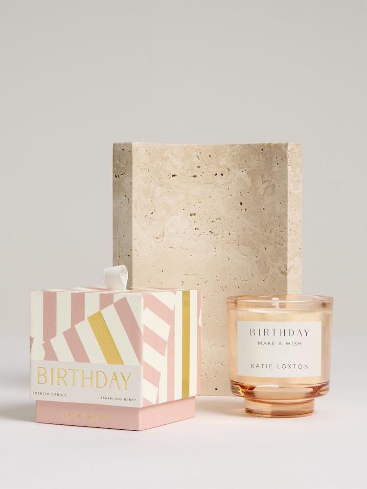 Katie Loxton Peach Rose and Sweet Mandarin Birthday Candle - Image 1 of 4 Katie Loxton Peach Rose and Sweet Mandarin Birthday Candle - Image 1 of 4