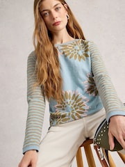 White Stuff Green Clara Long Sleeve T-Shirt - Image 3 of 6