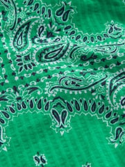 Green Bandana Print Barrel Leg Lightweight Balloon Trousers - Image 3 of 3