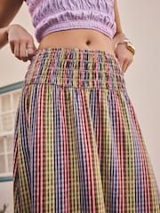 بنفسجي مربعات - تنورة ماكسي بكشكشة - صورة 5 من 8