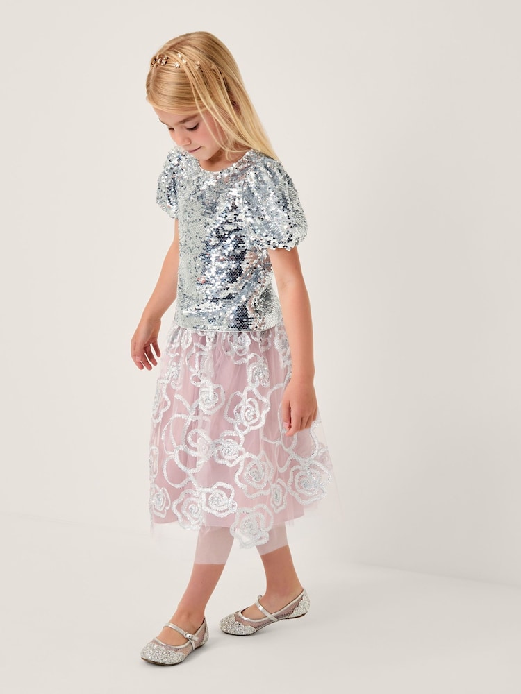 Monsoon Pink Rose Tinsel Tulle Skirt - Image 1 of 1