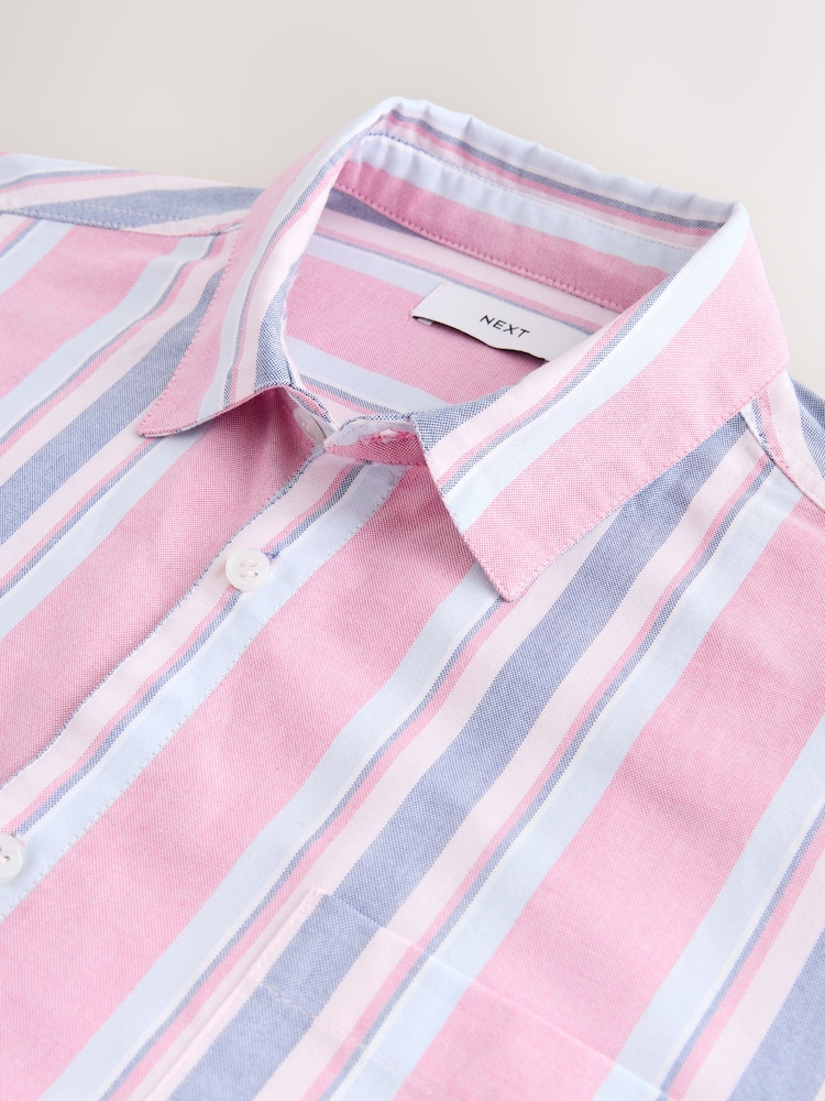 Pink and Blue Stripe Oxford Long Sleeve Shirt - Image 3 of 3