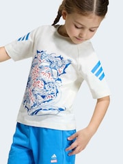 adidas White Marvel Avengers Little Kids T-Shirt and Shorts Set - Image 4 of 8