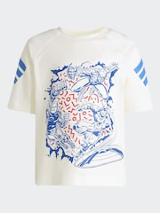 adidas White Marvel Avengers Little Kids T-Shirt and Shorts Set - Image 7 of 8