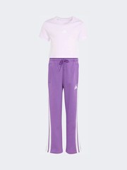 أرجواني - adidas 3-Stripes Baby T-Shirt and Jogger Little Kids Set - صورة 1 من 3