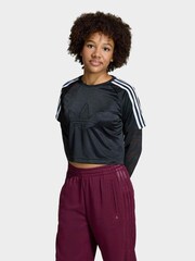 adidas Originals Black Long Sleeved Lace Top - Image 1 of 6