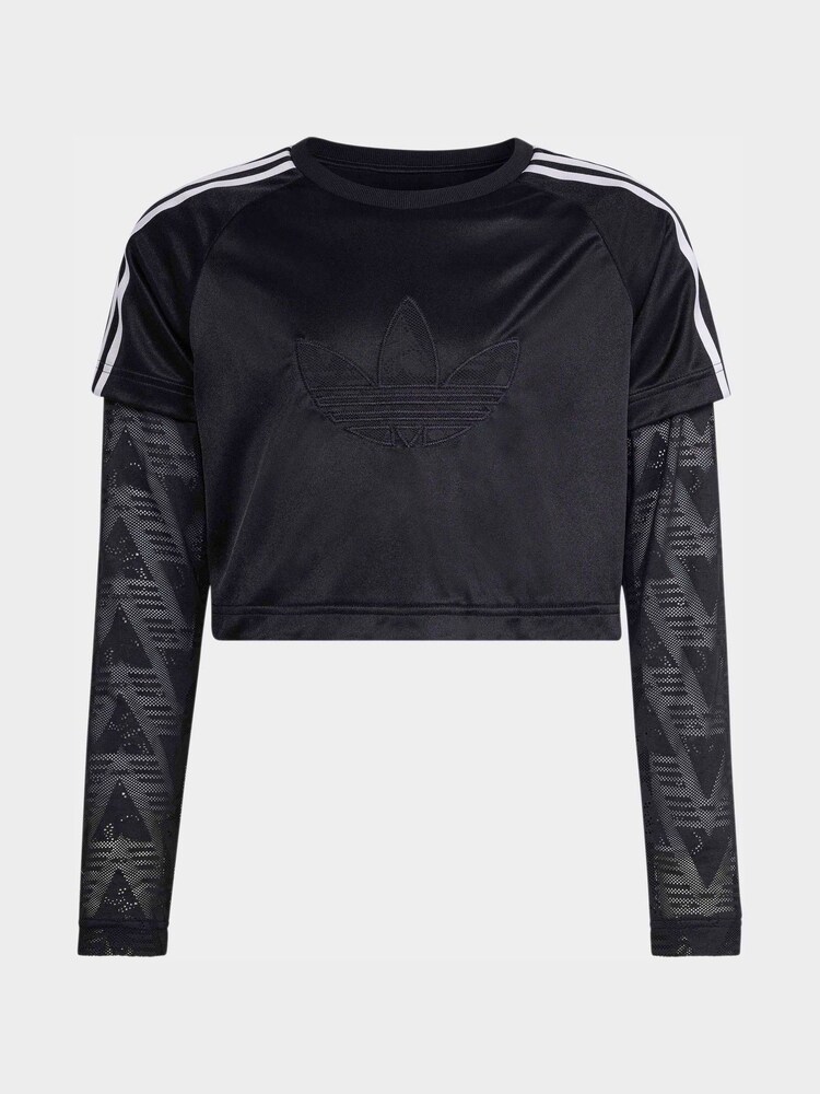 adidas Originals Black Long Sleeved Lace Top - Image 6 of 6 adidas Originals Black Long Sleeved Lace Top - Image 6 of 6
