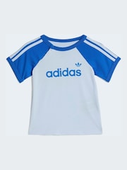 adidas Originals Blue T-Shirt and Sprinter Shorts Infant Set - Image 2 of 7