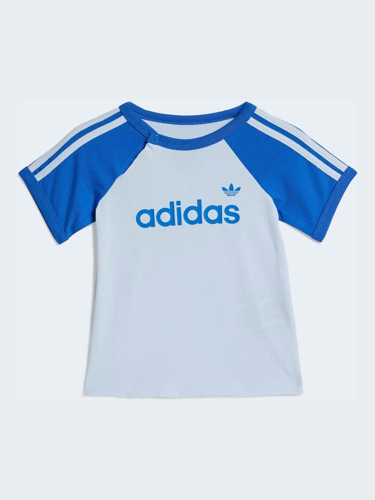 adidas Originals Blue T-Shirt and Sprinter Shorts Infant Set - Image 2 of 7