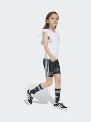 adidas Originals White Frill Top & shorts  Little Kids Set - Image 3 of 6