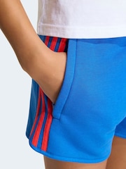 adidas Originals Blue 3-Stripes Sprinter Shorts - Image 5 of 6