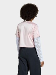 adidas Originals Pink Long Sleeved Lace Top - Image 2 of 6