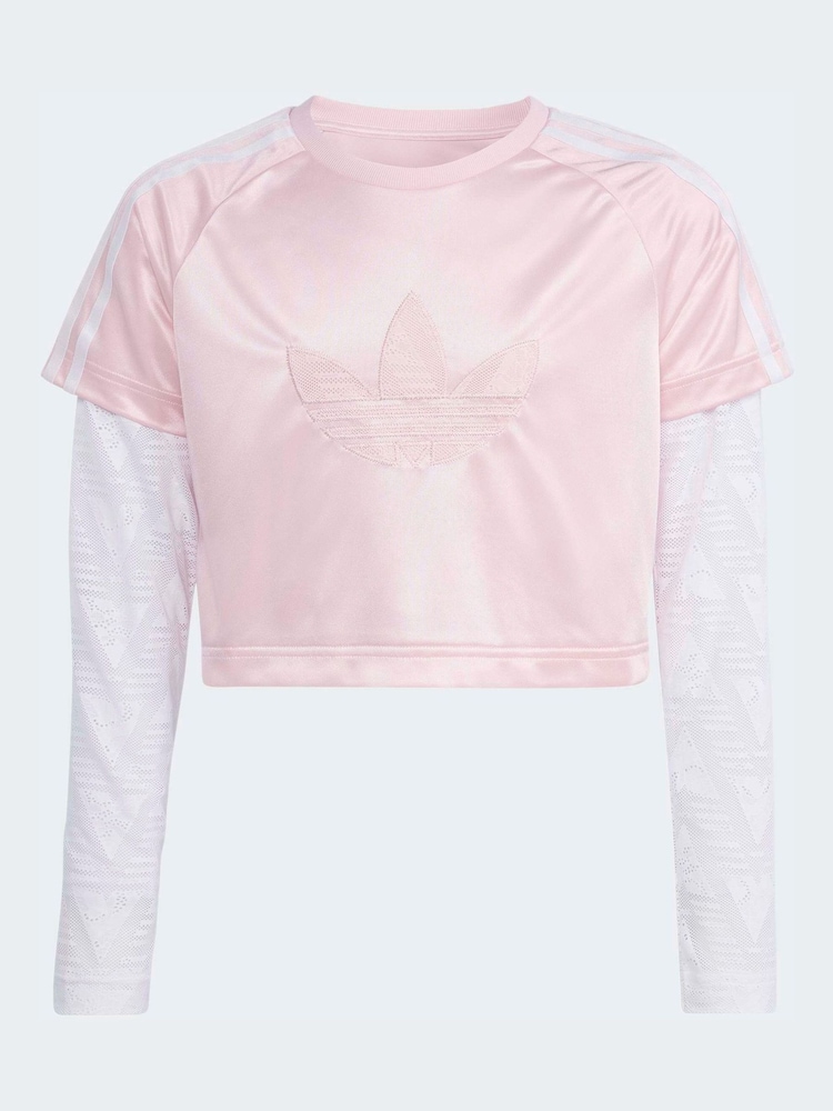 adidas Originals Pink Long Sleeved Lace Top - Image 6 of 6 adidas Originals Pink Long Sleeved Lace Top - Image 6 of 6