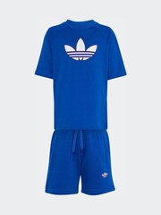 adidas Originals Blue Trefoil T-Shirt and Shorts Little Kids Set - Image 6 of 10