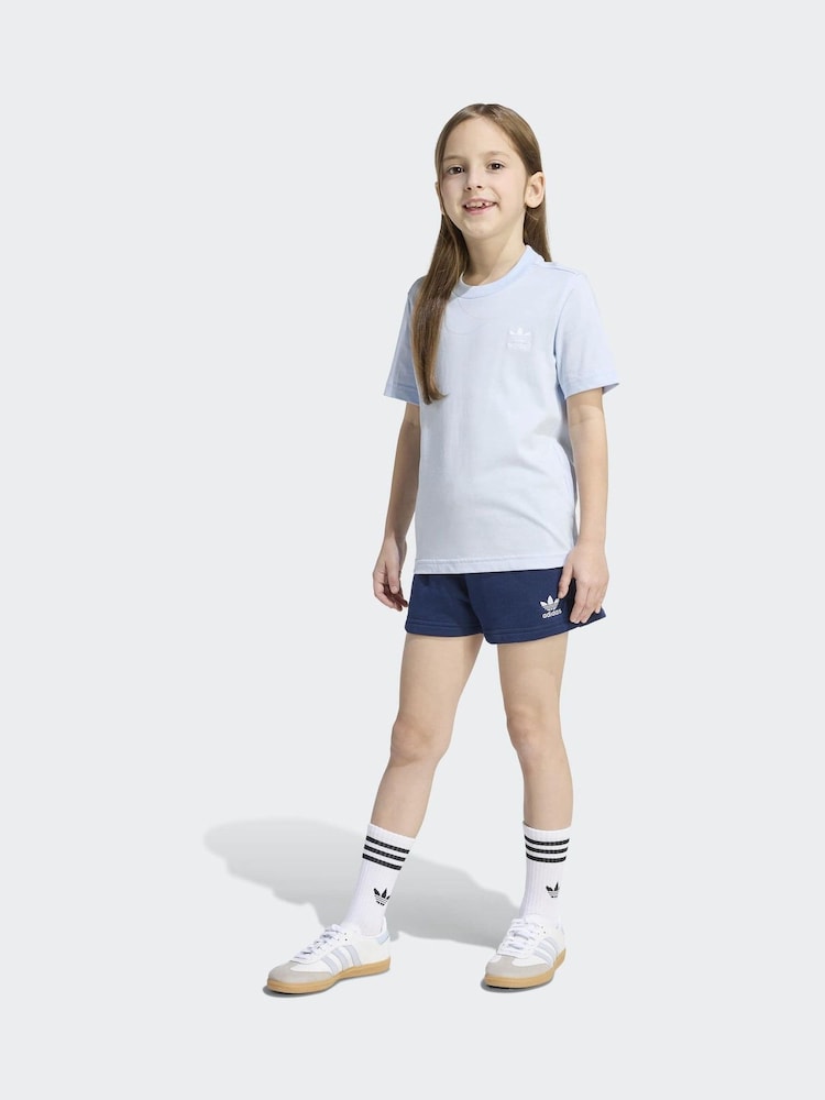 adidas Originals Blue T-Shirt and Shorts Set - Image 1 of 10